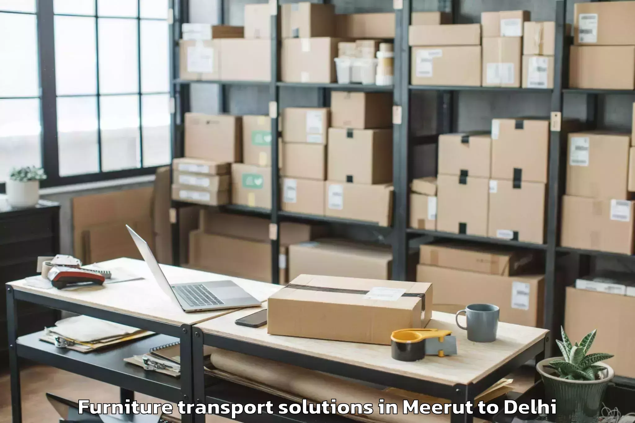 Trusted Meerut to Delhi Airport Del Furniture Transport Solutions